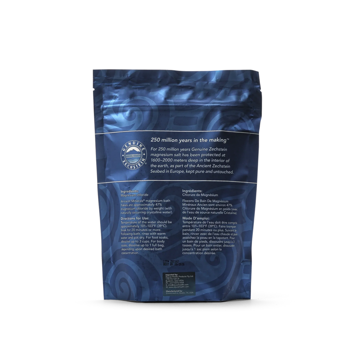 Ancient Minerals Magnesium Bath Flakes – back