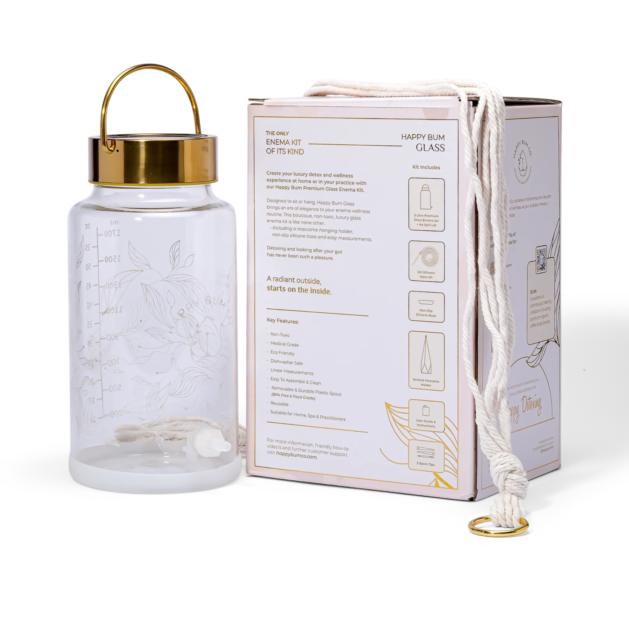 Happy Bum Glass - Premium Enema Kit