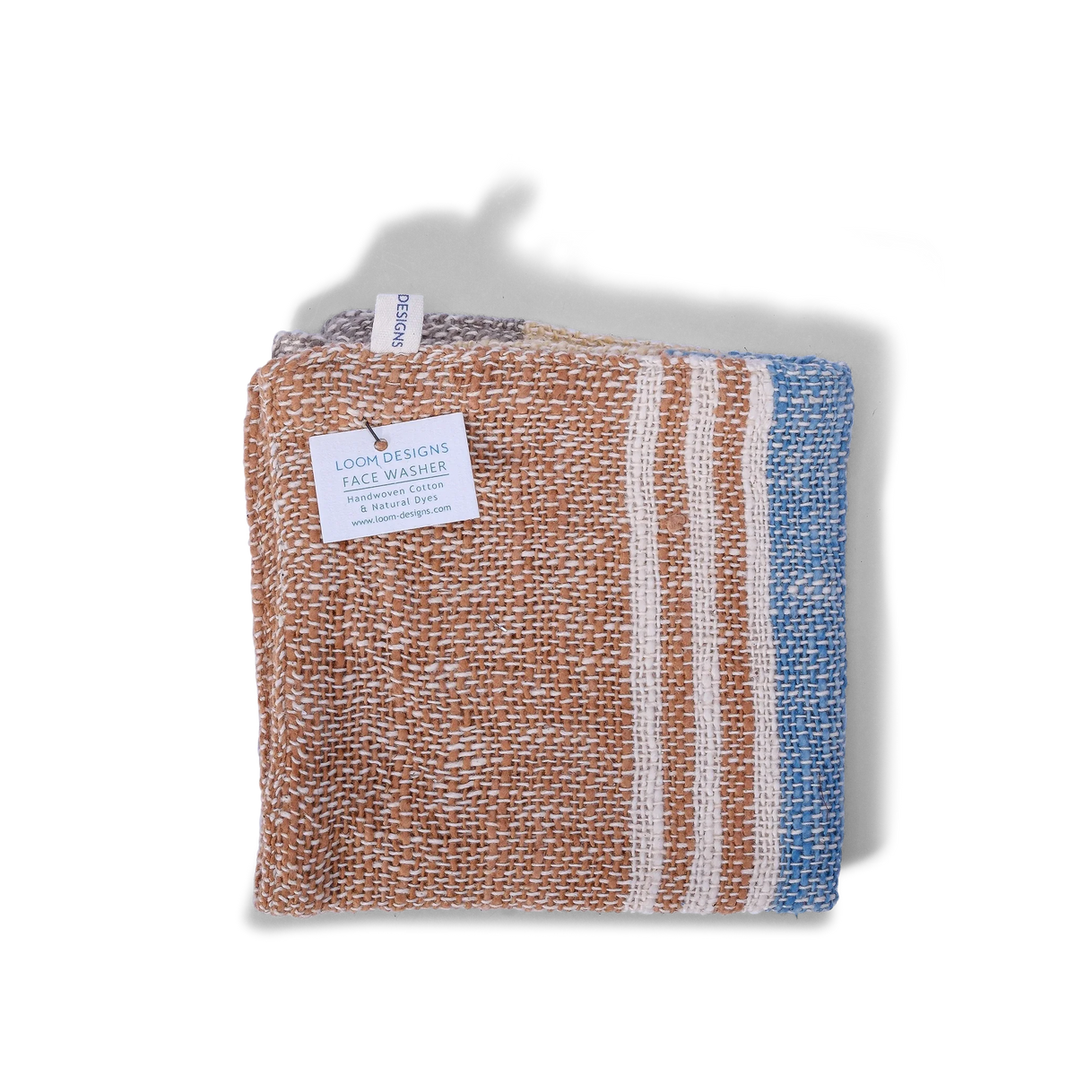 Loom Designs Face Washer Indigo Marigold Cinnamon 25cm x 25cm