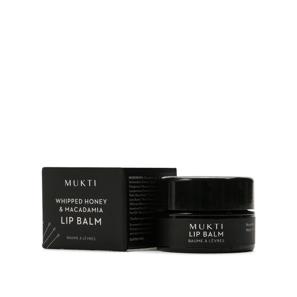 Mukti Whipped Honey & Macadamia Lip Balm – box