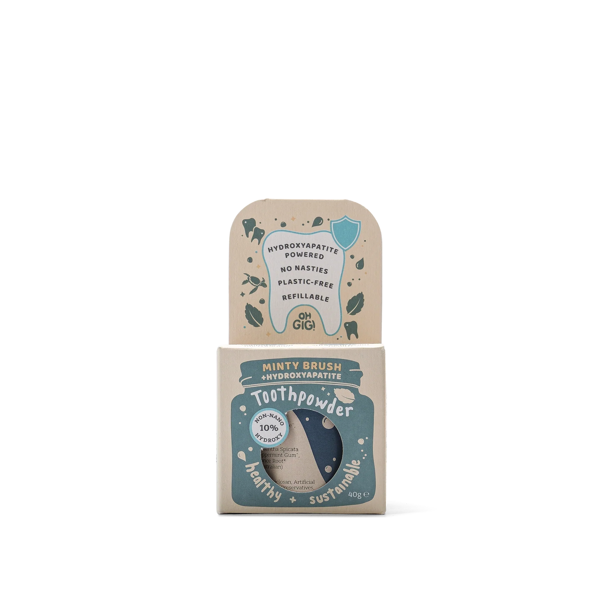 OhGigi Hydroxyapatite Toothpowder ‘Minty Brush’ – box