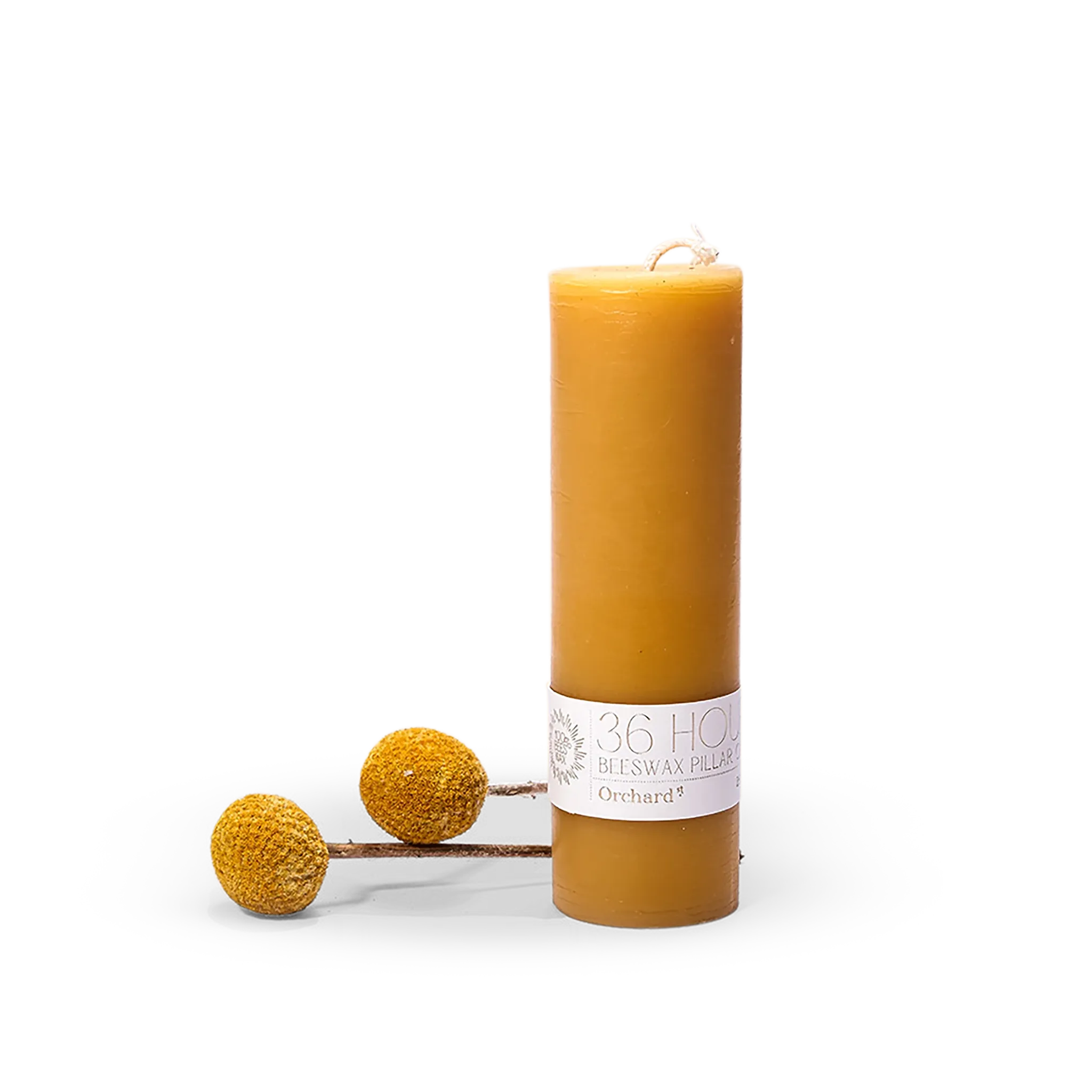 36HR Organic Beeswax Pillar Candle