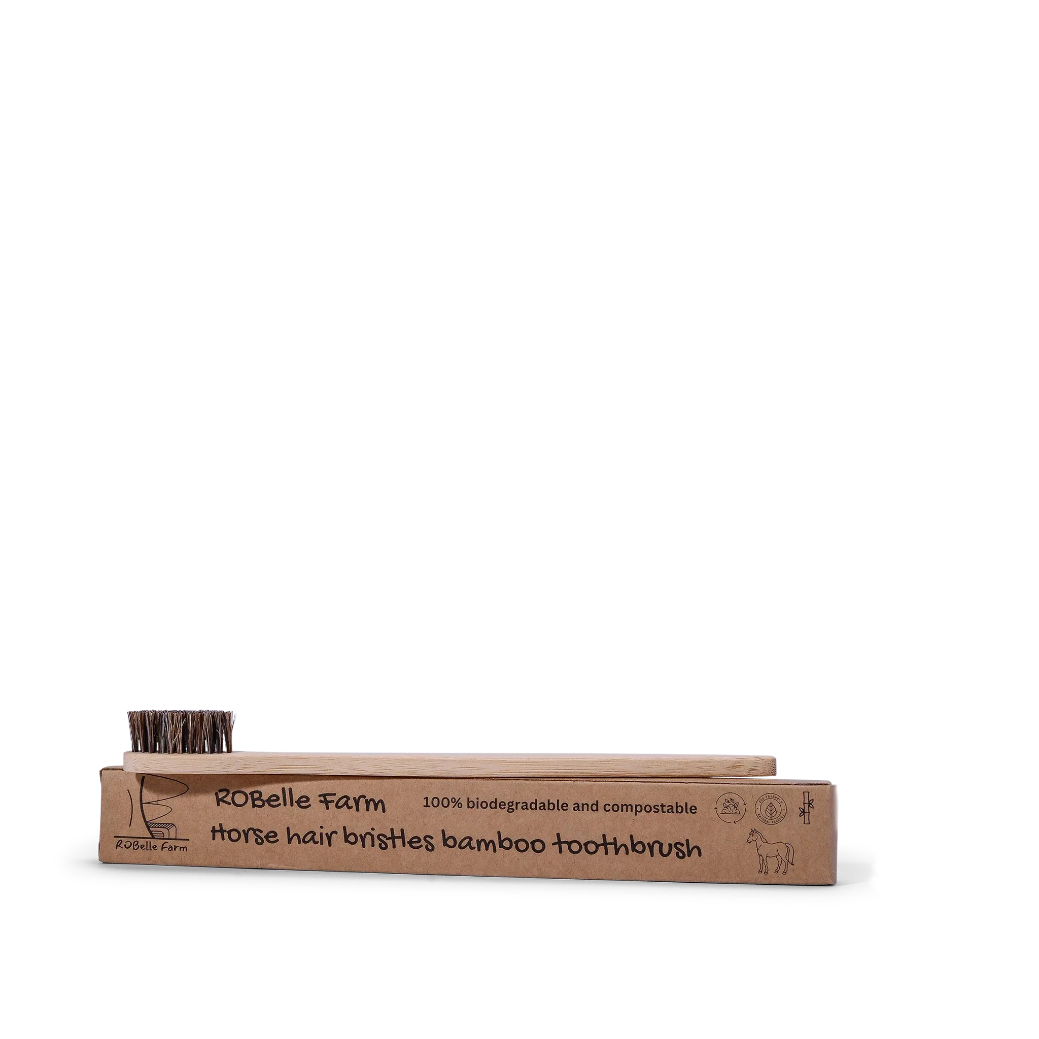 Natural Horse Hair Bristle Bamboo Toothbrush