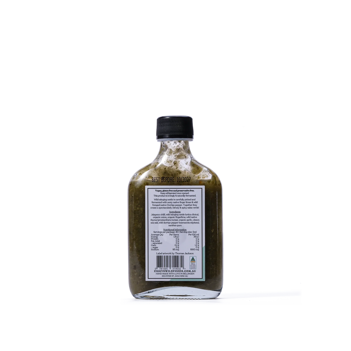 Ziggy's Wildfoods Wild Stinging Nettle & Green Fingerlime Hot Sauce