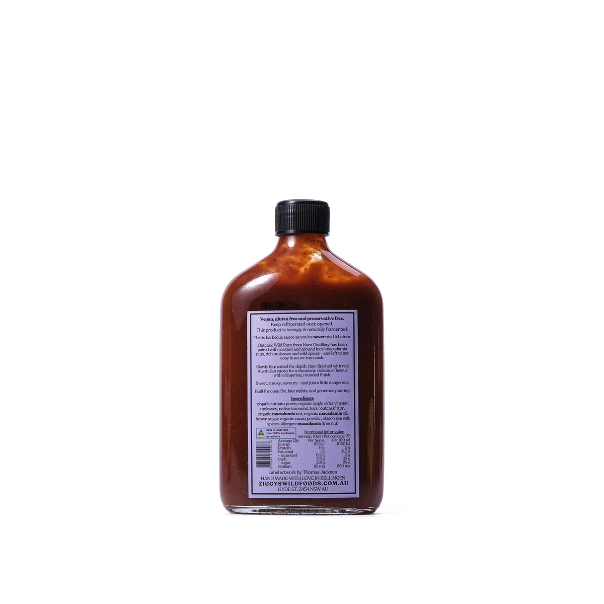 Ziggy's Wildfoods Smoked Macadamia & Rum BBQ Sauce