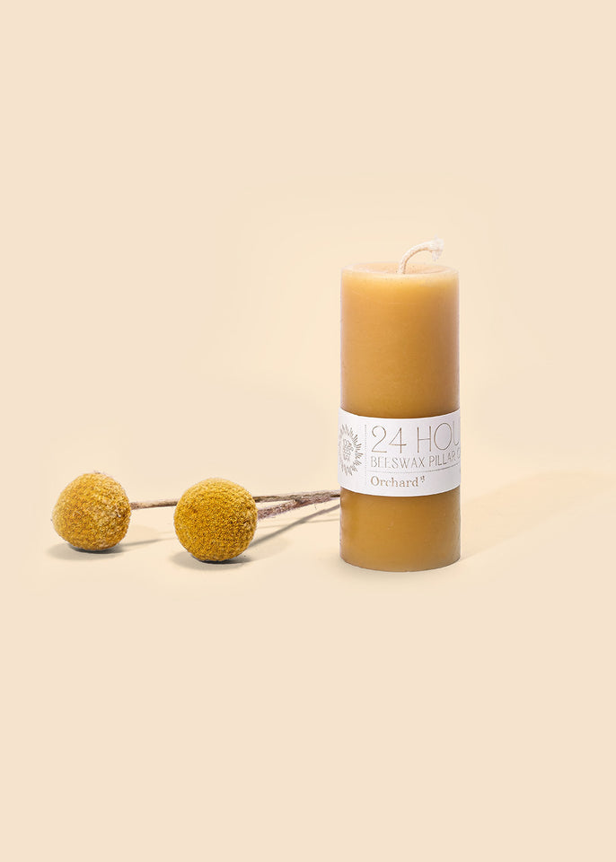 24HR Organic Beeswax Pillar Candle