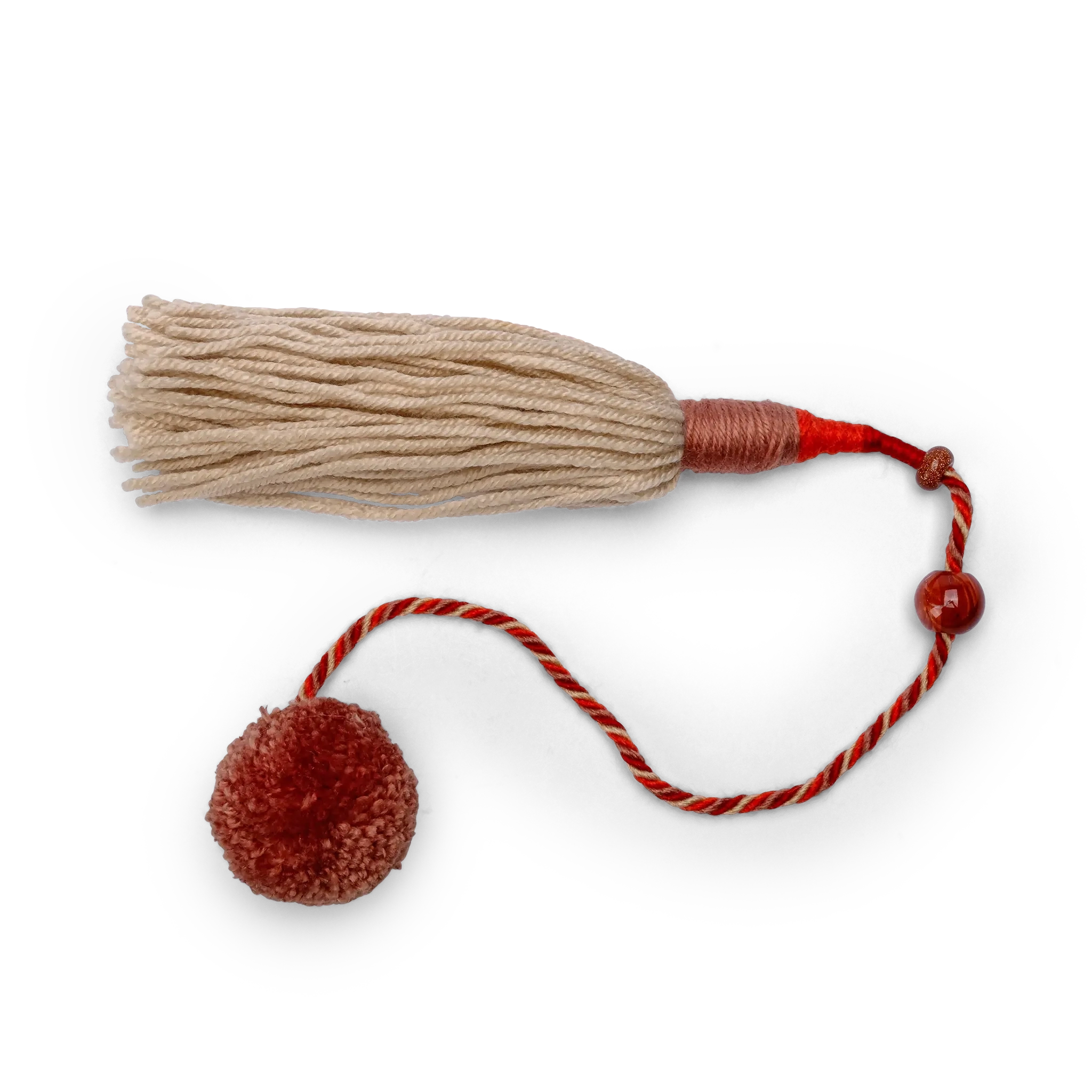 Latte Wool Stone Tassel