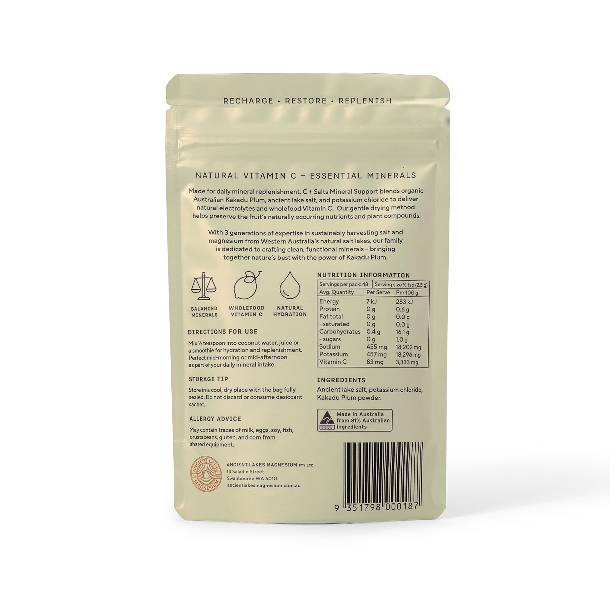 C+ Salt Kakadu Plum Mineral Support Powder