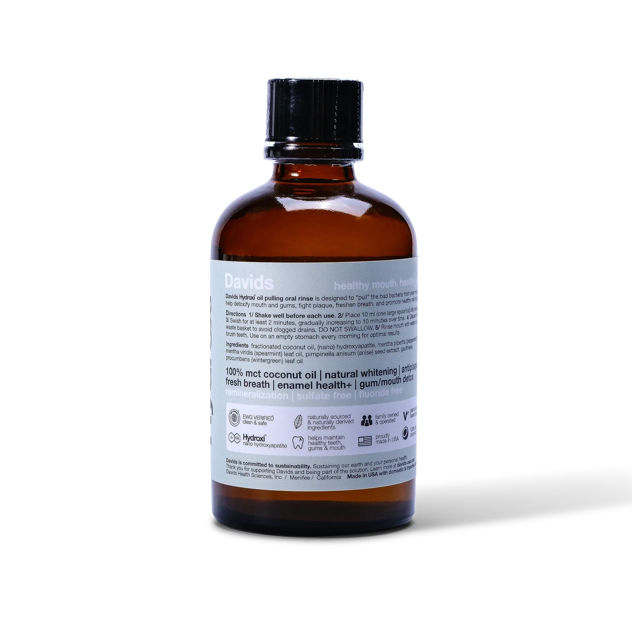Davids Hydroxi™ Oil Pulling Oral Rinse w/ Nano Hydroxyapatite