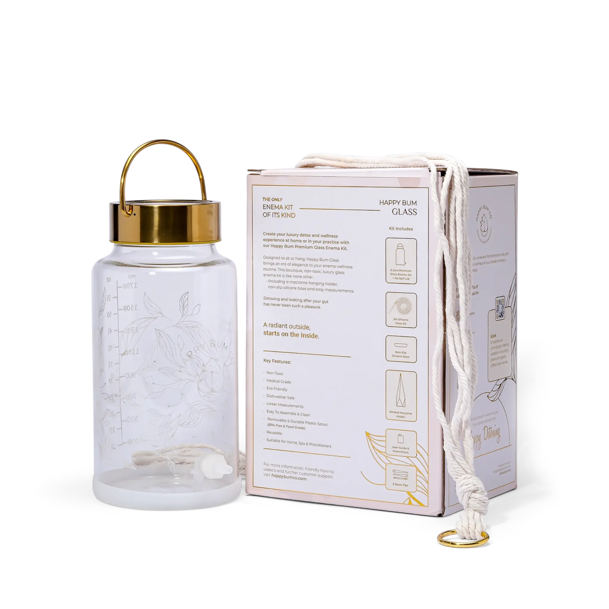 Happy Bum Glass - Premium Enema Kit