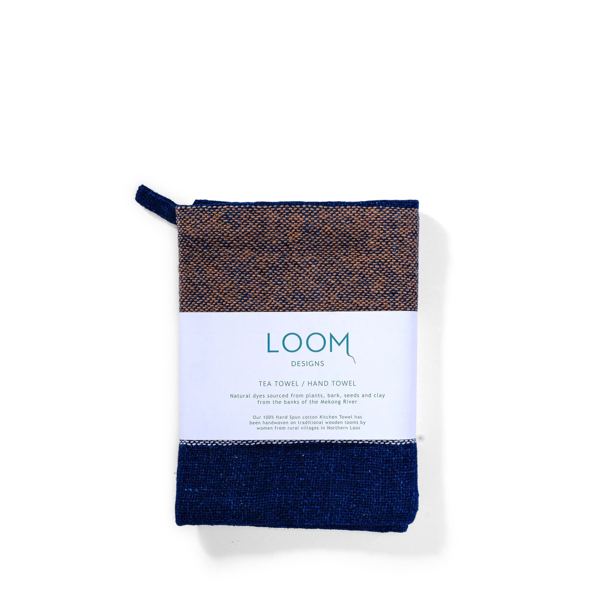 Tea Towel Dark Indigo & Cinnamon 50 cm x 65cm