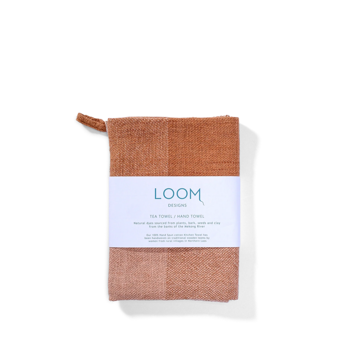 Loom Designs Tea Towel Dark Indigo & Cinnamon 50 cm x 65cm