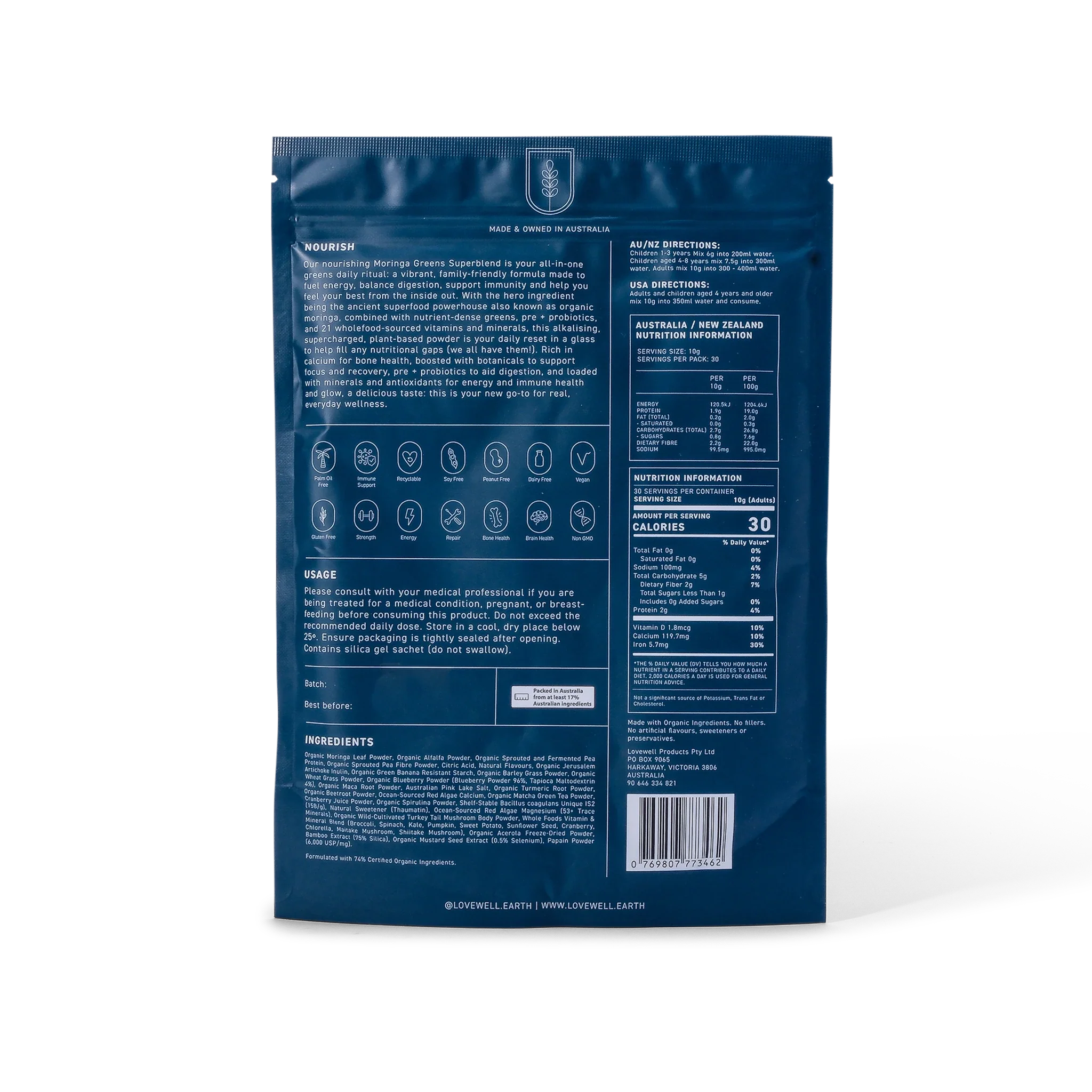 Family Friendly Moringa Supergreens - Mixed Berry