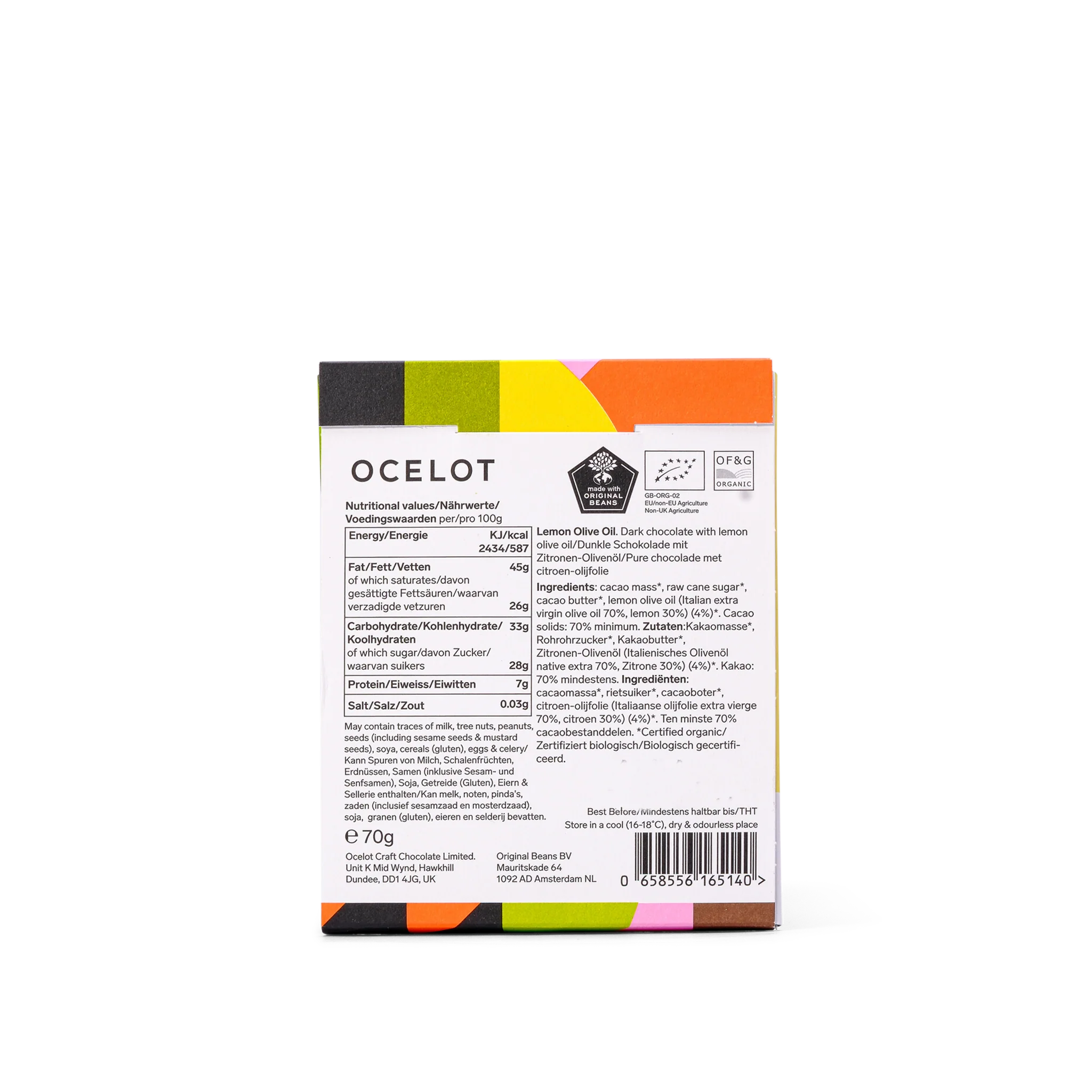Lemon Olive Oil Dark Chocolate 70%