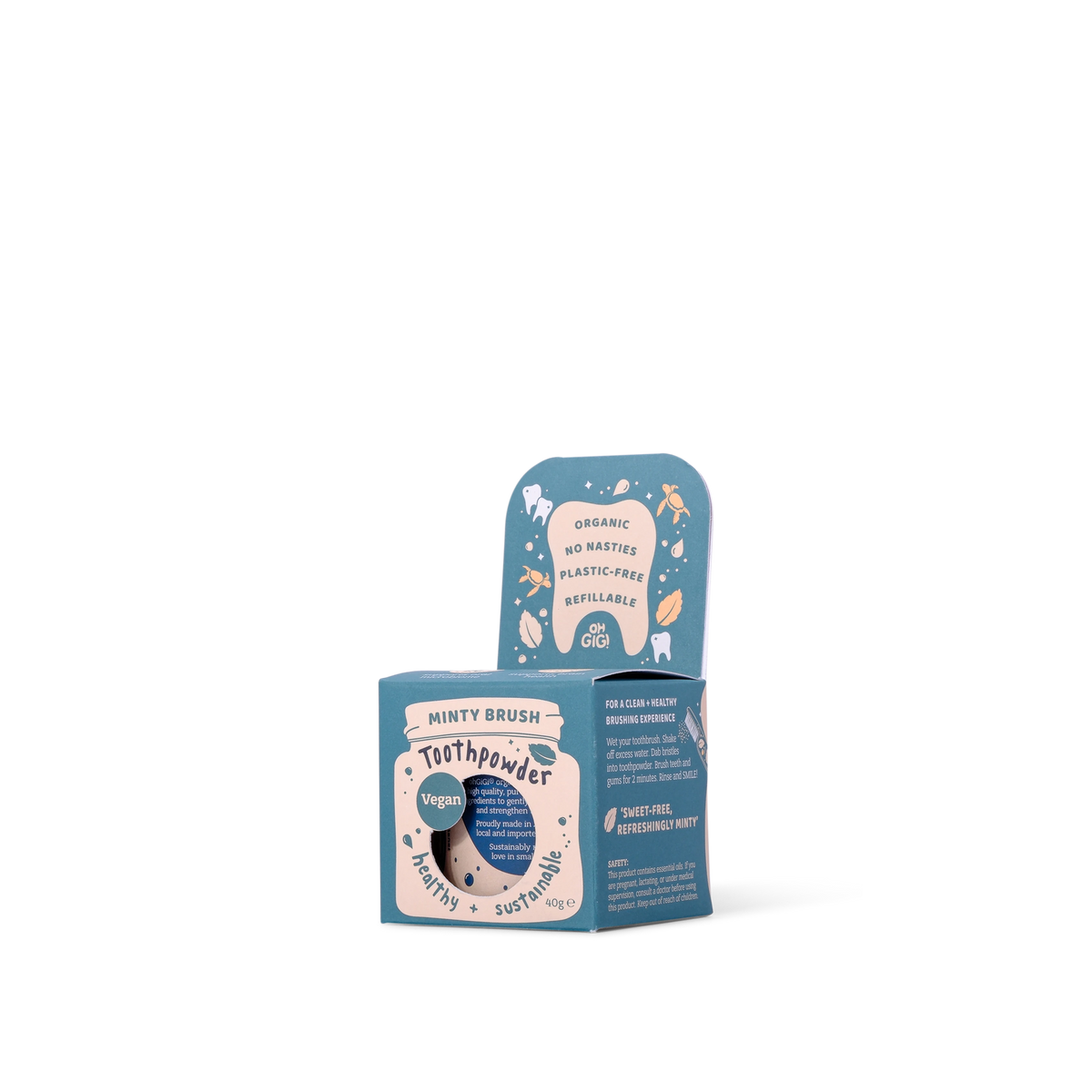 Organic Toothpowder 'Minty Brush'
