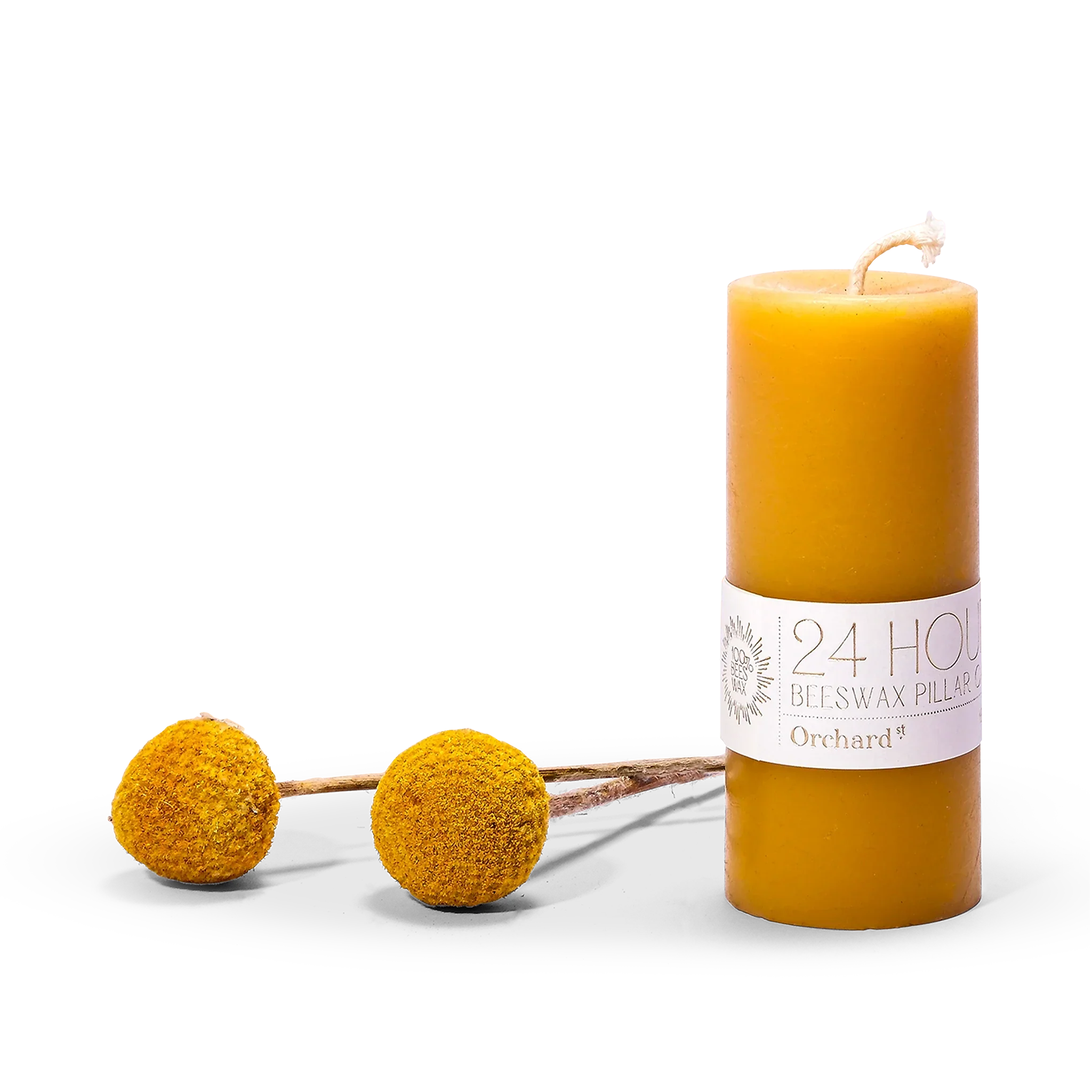 24HR Organic Beeswax Pillar Candle