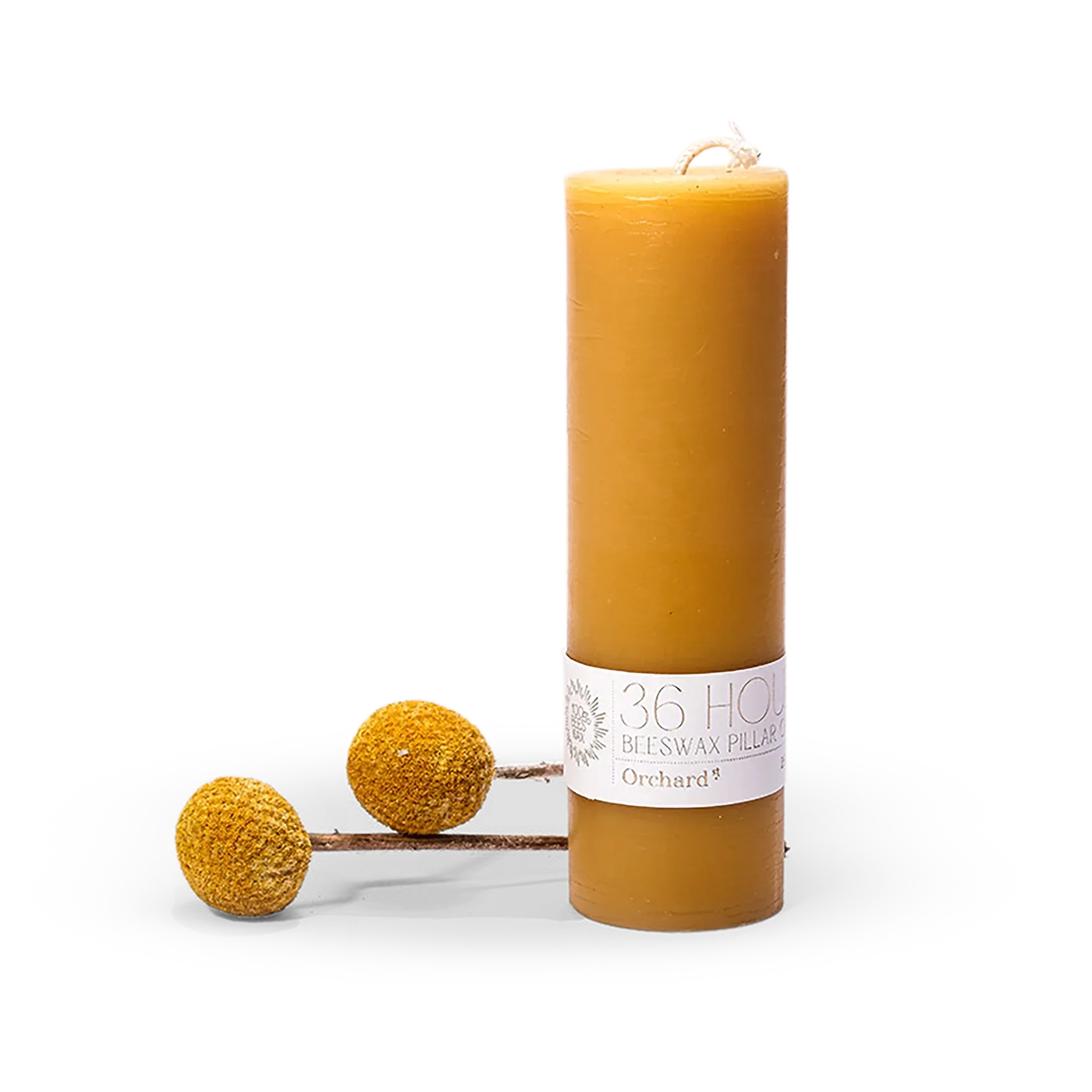 36HR Organic Beeswax Pillar Candle
