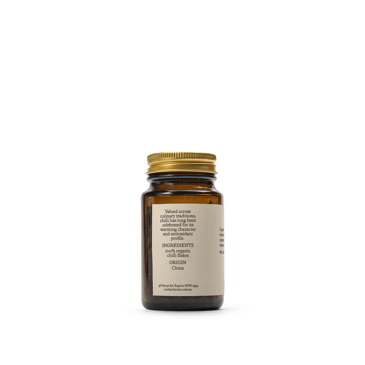 Orchard St. Organic Chilli Flakes – back