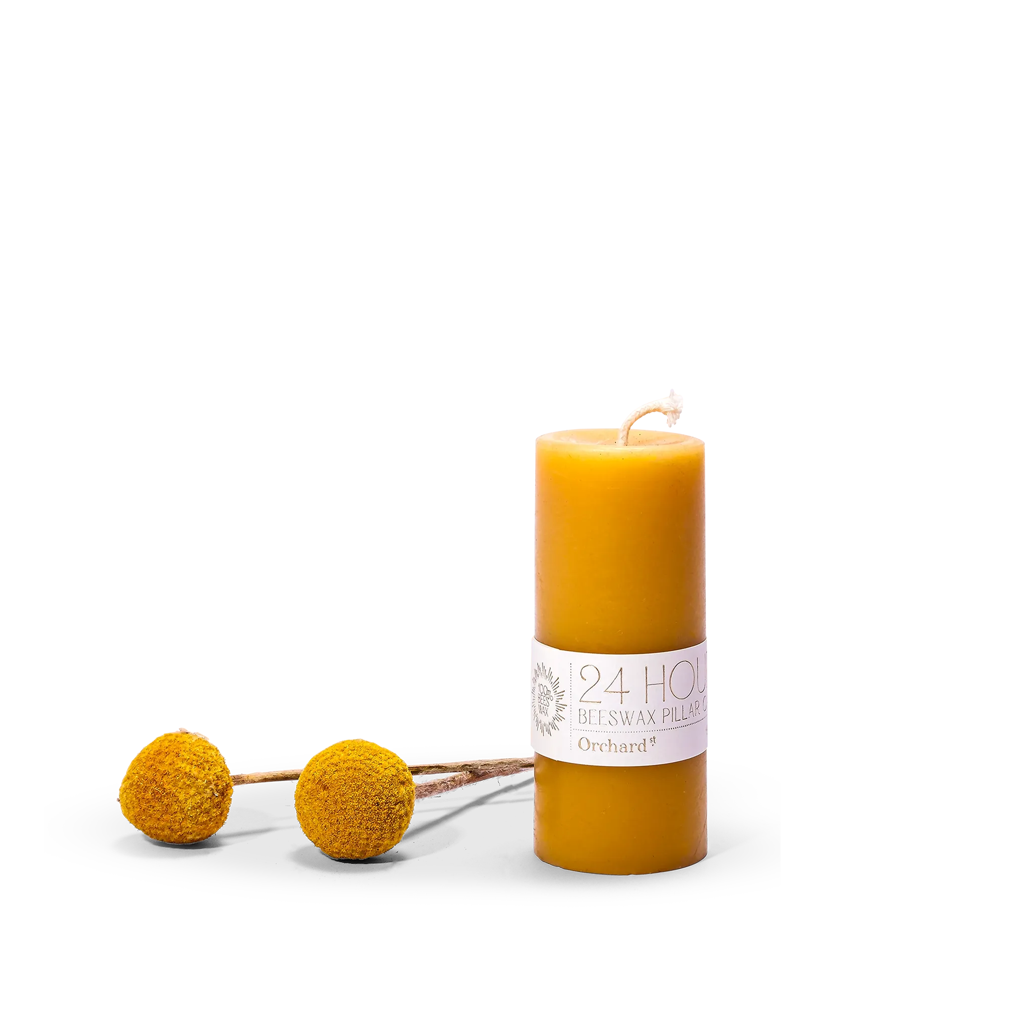 24HR Organic Beeswax Pillar Candle