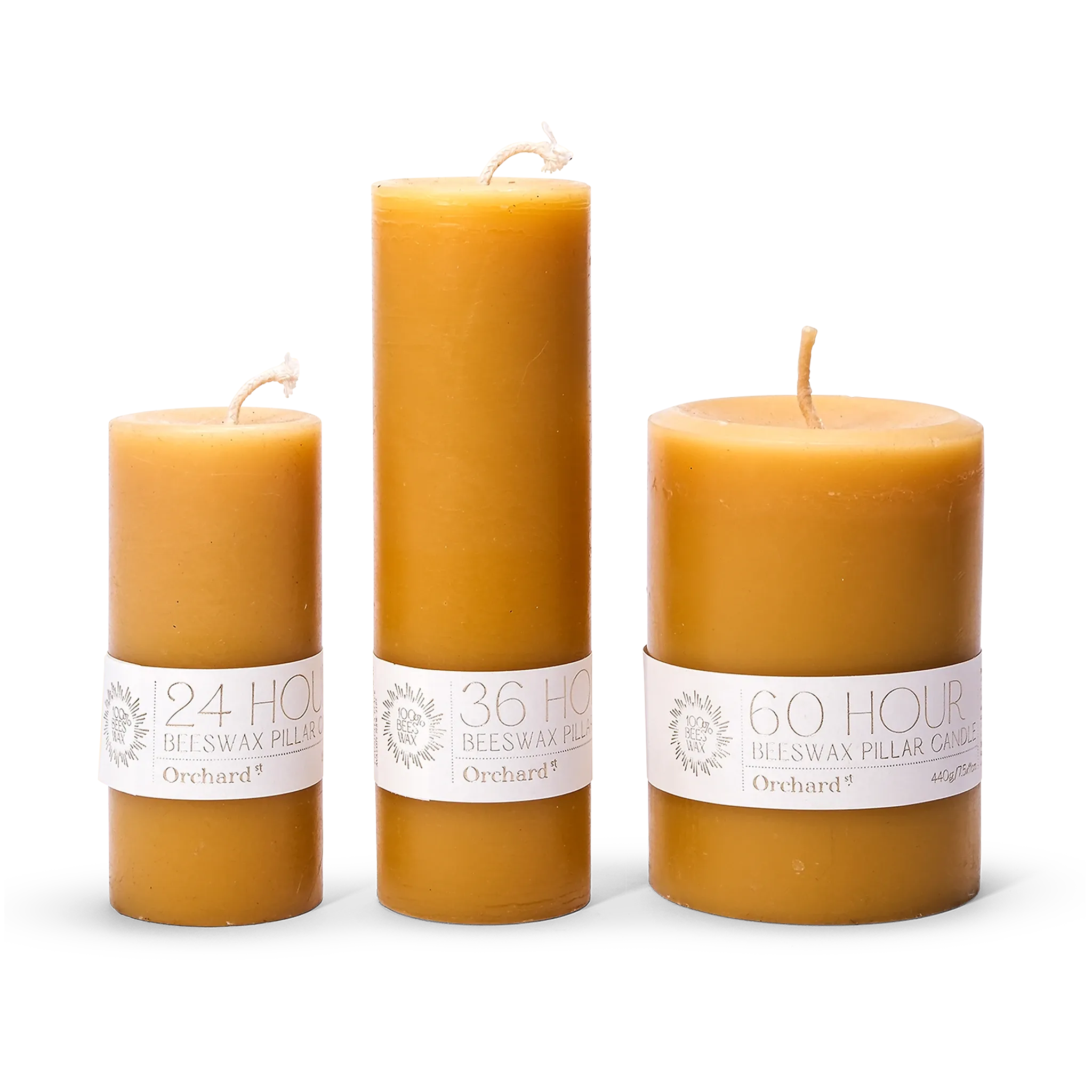 36HR Organic Beeswax Pillar Candle