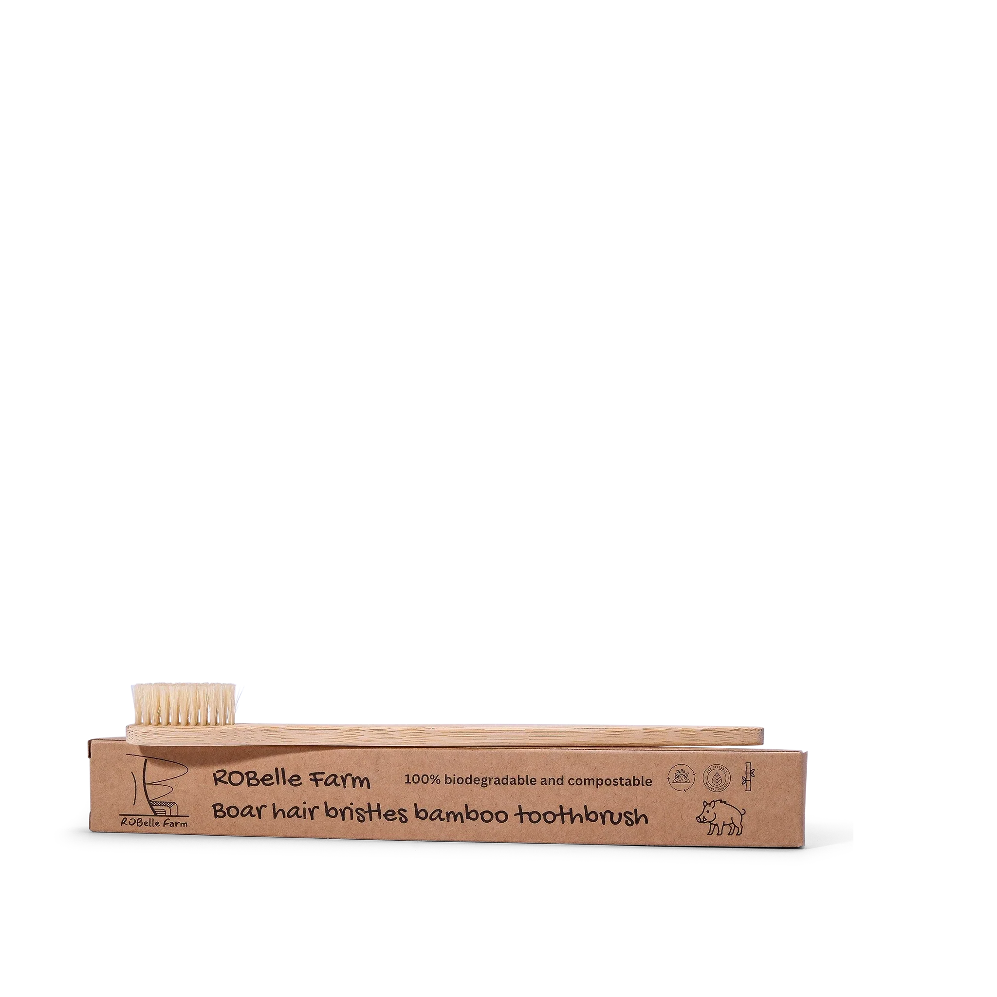 Natural Boar Hair Bristle Bamboo Toothbrush