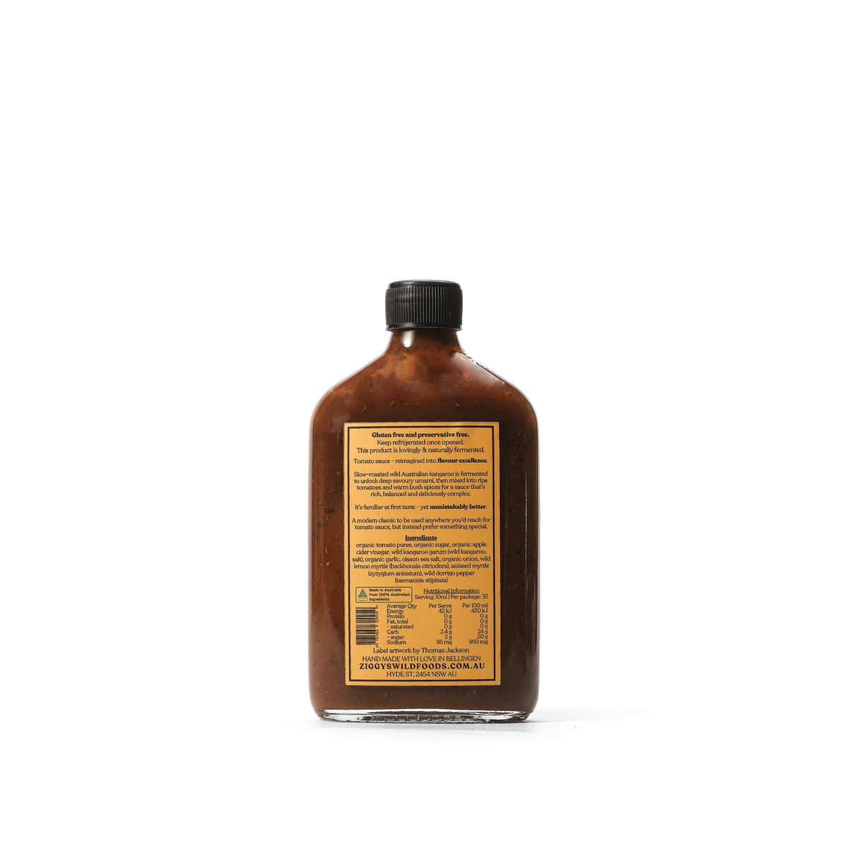 Ziggy's Wildfoods Kangaroo Ketchup – back
