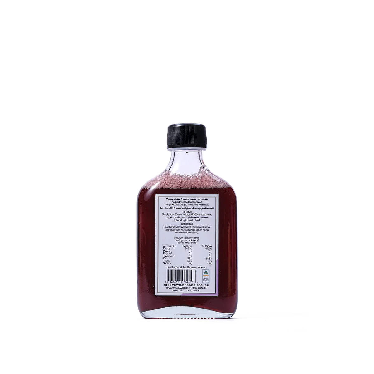 Ziggy's Wildfoods Wild Rosella & Lemon Myrtle Shrub